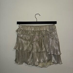 Metallic Pleated Skirt
